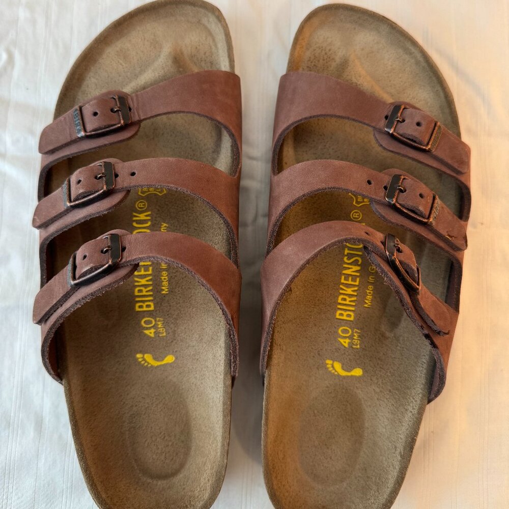 Birkenstock Florida Soft Footbed- Nubuck Leather Mink Size 40 (Size L9/M7)